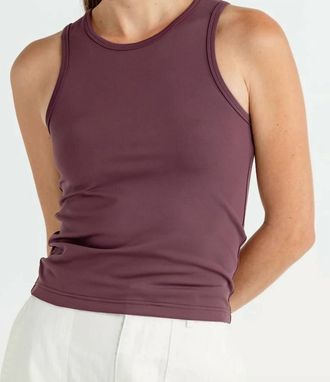 Sundays Archie Scoop Neck Tee In Plumwood