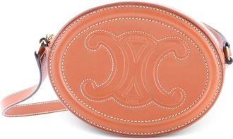 Celine Borsa a tracolla Triomphe ovale in pelle - Marrone