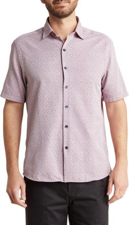 WESTZEROONE Bernard Short Sleeve Button-Up Shirt in Red at Nordstrom Rack, Size Small