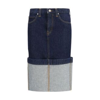 Khaite Blue Denim Womens Skirt
