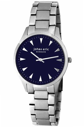 Johan Eric Denmark helsing¸r, Mens, blue dial watch w triangular hr-markers, brushed and polished solid stainless steel bracelet - Silver - One Size