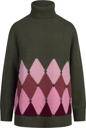 Ballantyne Maglione Girocollo a Losanga - - Knitwear - Donna - Verde - L