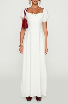 Princess Polly Song Puff Sleeve Maxi Dress in White at Nordstrom, Size 10