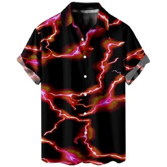 Generic Shirt Mens Turn Down Mens Dress Shirts Mens Summer Casual Short Sleeve Cardigan Shirts Mens Striped Button Lapel Shirts Tshirts Shirts for Men Mens Su