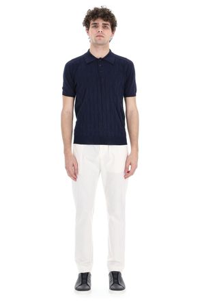 Roberto Collina Special Short Sleeve Rhomboid Pattern Polo