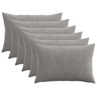 vidaXL Funda De Almohada 6 Pcs Almelo Gris Claro 30 X 50 Cm Pana Vidaxl