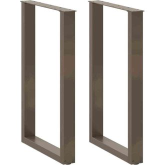vidaXL Vidaxl Patas Para Mesa De Bar En Forma De U (2 Unidades, Acero Natural, 60 X 90-91 Cm)