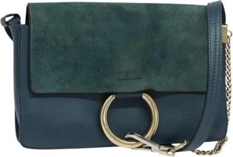Chlo&eacute; Pre-owned Cross Body Bags, female, Blue, Size: ONE SIZE Pre-owned Turquoise Suede Shoulder Bag