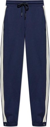 Moncler Broeken, Heren, Blauw, M, Katoen, Broek met zijstrepen