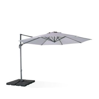 Sweeek 3.5m Round Cantilever Parasol in Light Grey