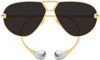 Bottega Veneta 64mm Aviator Sunglasses in Gold at Nordstrom