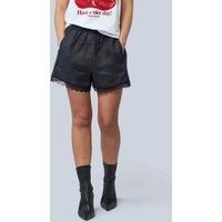 Ganni Light Linen Lace Hem Shorts