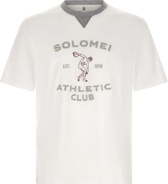 Brunello Cucinelli Solomei Athletic Club T-shirt - Heren - T-shirts - Wit - XL - Katoen - Tops