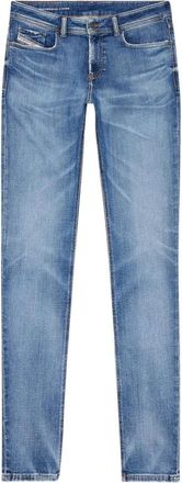 Diesel Jeans met katoen en uitgewerkt effect - Heren - Slim Fit Jeans - Blauw - W34 - Katoen - Jeans