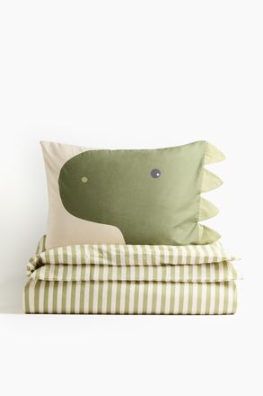 H&M Gemusterte Baumwollbettw&auml;sche f&uuml;r Einzelbett - Green