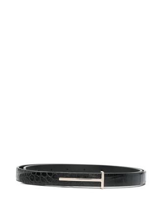 Tom Ford Shiny Stamped Croc Belt