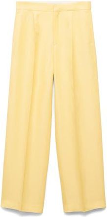Mango Straight Leg Suit Trousers in Yellow at Nordstrom Rack, Size 8