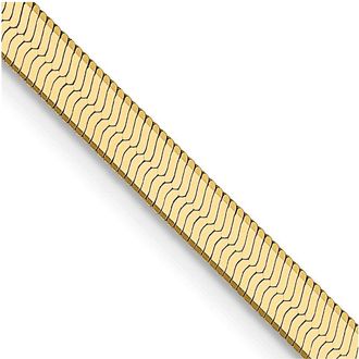 Diamond2Deal 14k Yellow Gold 3mm Silky Herringbone Chain Necklace