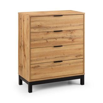 Julian Bowen Bali Chest Of Drawers 4 Drawer Oak 80cm - Julian Bowen | TJ Hughes