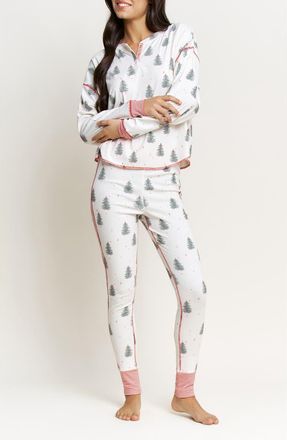 Honeydew Intimates Back in Bed Pajamas in Ivory Trees at Nordstrom, Size X-Large