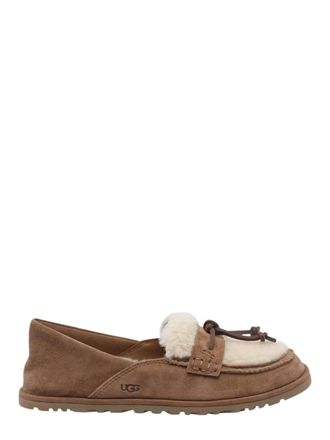UGG Brown Zora Suede Shearling Loafers
