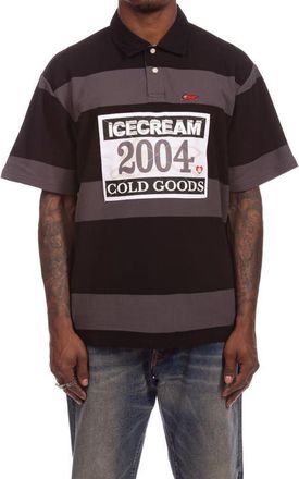 Icecream Strawberry Appliqu&eacute; Polo in Black at Nordstrom, Size Xx-Large