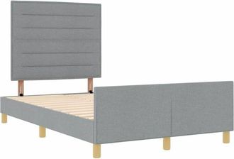 vidaXL vidaXL Bed Frame in Light Grey, 140x200 cm, Fabric
