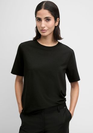Cinque T-Shirt CINQUE CITANA, Damen, Gr. XXL (44), schwarz, Single Jersey, Obermaterial: 95% Baumwolle, 5% Elasthan, unifarben, regular fit h&uuml;ftlang, Rundhal