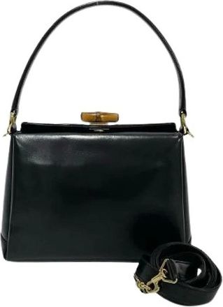 Gucci Pre-owned Handbags, female, Black, Size: ONE SIZE Pre-owned Leather Handbag
