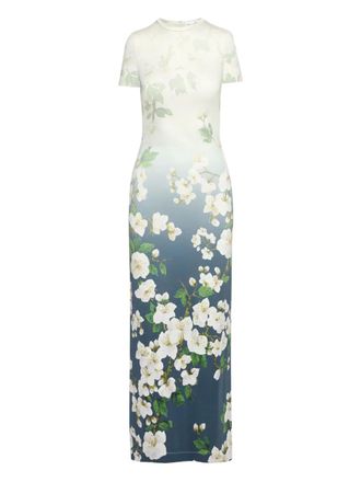 Oscar De La Renta Cherry Blossom dress - Blue