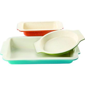 Gibson ColorSplash Imbue 3 Piece Carbon Steel Nonstick Bakeware Set in Blue at Nordstrom