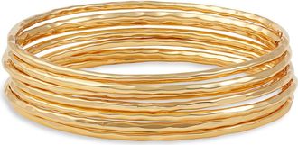 Nest Set of 7 Hammered Bangles in Gold at Nordstrom