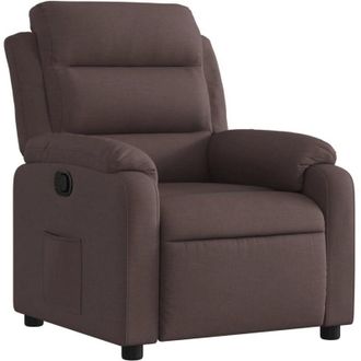 vidaXL vidaXL Poltrona Reclinabile Marrone Scuro in Tessuto