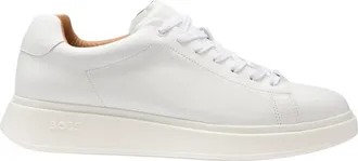 HUGO BOSS Schoenen, Heren, Wit, 43 EU, Leer, Leren sneakers met rubberen zool