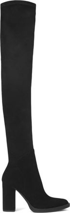 Kazar Dames zwarte over-de-knie laarzen - Dames - Over de knie laarzen - Zwart - 37 EU - Leer - Schoenen