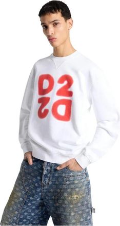 Dsquared2 Cool Fit Crewneck - Heren - Sweatshirts - Wit - M - Katoen - Hoodies & sweatvesten