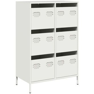 vidaXL Aparador Acero Blanco 68x39x101,5 Cm Vidaxl