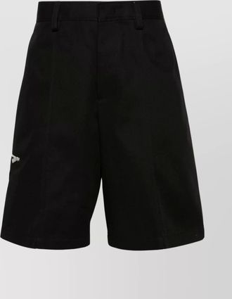 Lanvin twill weave crease shorts with multiple pockets
