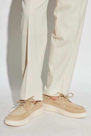 Bally Suede Lift Boat Shoes, Mens, Beige