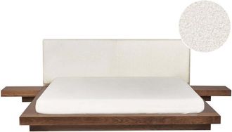 Beliani Waterbed Boucle ZEN 180 x 200 cm (EU Super King) Brown Ash Wood