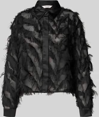 Selected Regular Fit Hemdbluse in semitransparenter Optik Modell MYLINE in Black, Größe 34