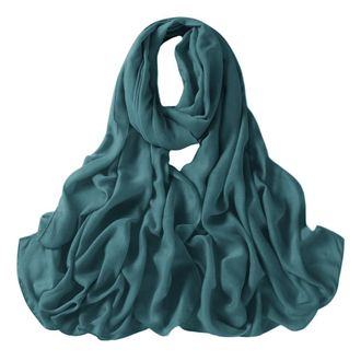 Lina & Lily Luxury Womens Bamboo Viscose Woven Scarf Shawl Wrap Solid Lightweight (Dark Teal)