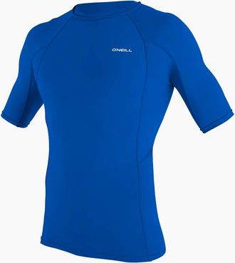 O'Neill Mens ONeill Mens Basic Skins Short Sleeve Rash Guard - Blue - Size: 38