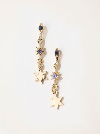 Fat Face FatFace Star Gem Drop Earrings in Gold Tone