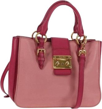 Miu Miu Pre-owned Handbags, female, Pink, Size: ONE SIZE Pre-owned Leather Shoulder Bag