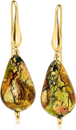 Ross-Simons Italian Multicolored Murano Glass Drop Earrings in 18kt Gold Over Sterling