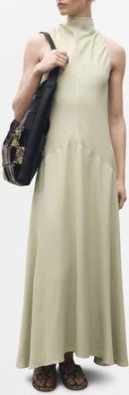Mango A-Line Satin Dress in Pastel Green at Nordstrom Rack, Size 4