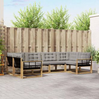 vidaXL Vidaxl Set Di Divani Da Esterno 6 Pz Bianco E Grigio Chiaro
