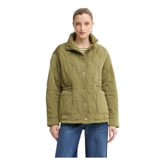 Guess Jassen, Dames, Groen, S, Leer, Corinne Jas