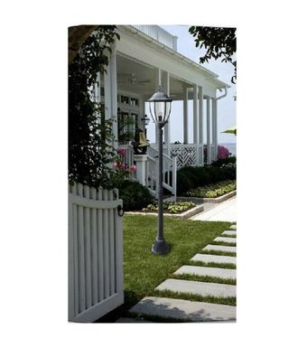 Trade Shop Trade Shop - Lampara Jardin Lampara Cristal Negro E27 Luz Exterior Aluminio 178x24 Cm Es35